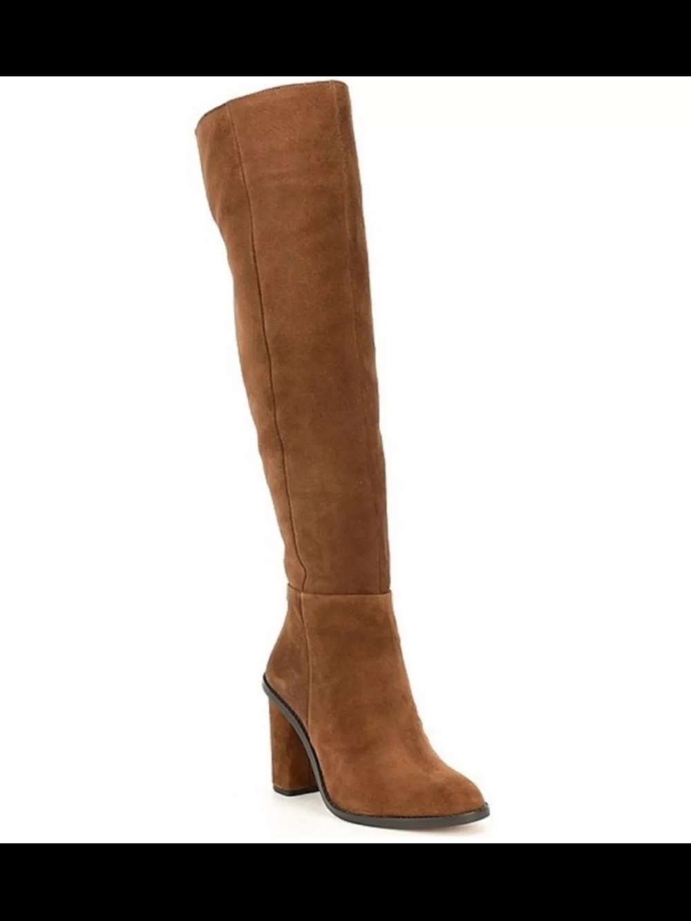 Gianni Bini Chestnut Suede Over-the-Knee Block Heel Boots Worn Once